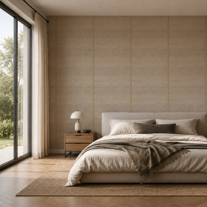 Textura Rafia Natural oscuro papel horizontal